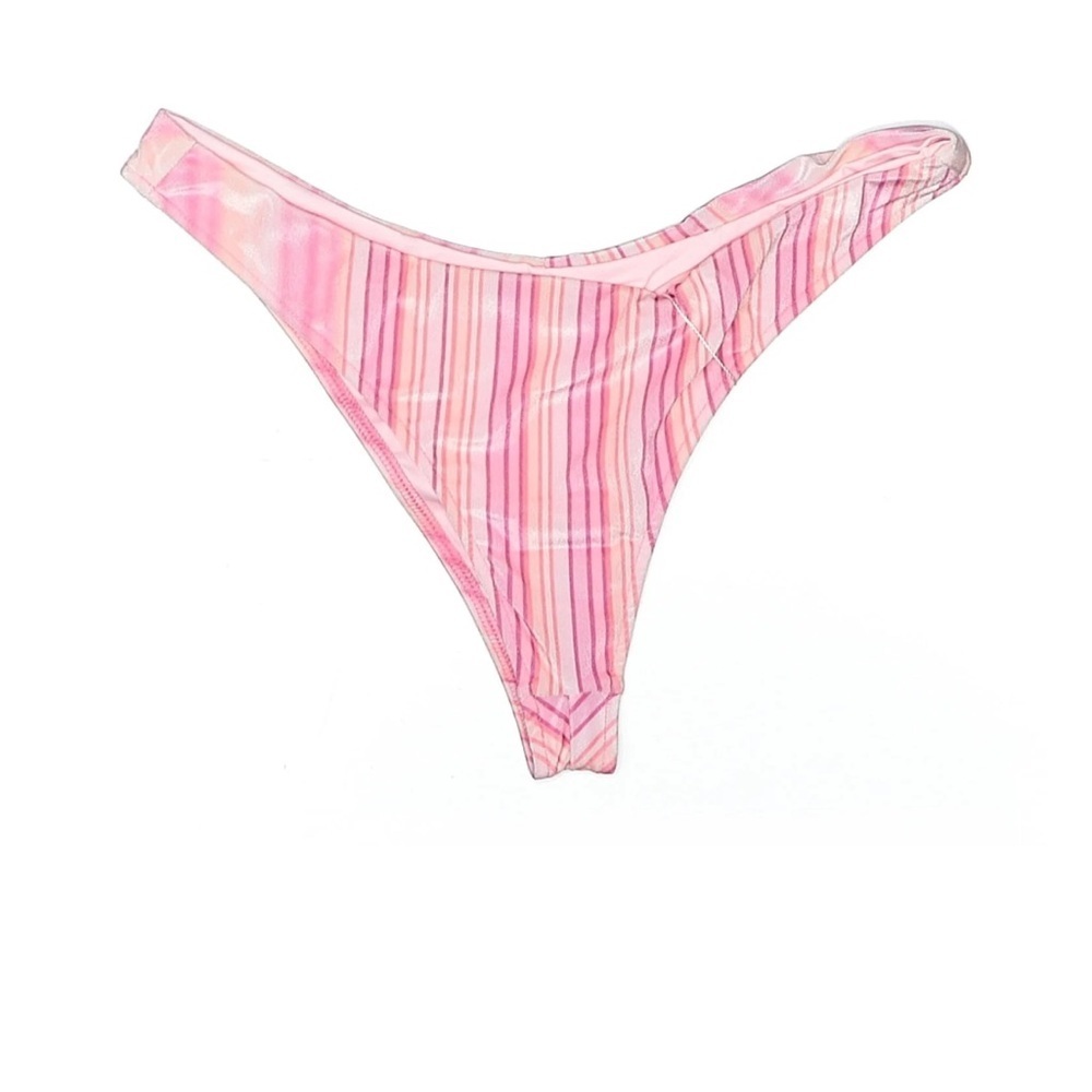 Frankies Bikinis Katarina Velvet Bikini Bottoms Solar Stripe Pink Cheeky XL NWT - Picture 2 of 7